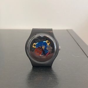 Black, open dial, silicone strap swatch